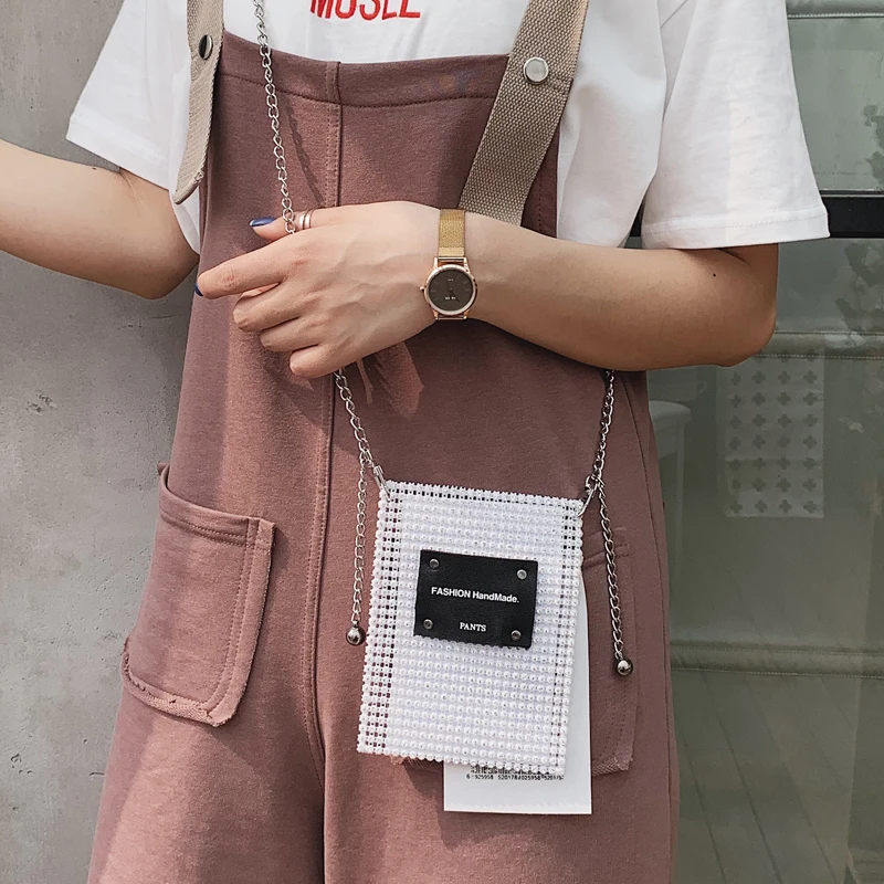 Мини-сумка для телефона с бриллиантами, летняя мода, Новая высококачественная женская дизайнерская сумка, Милая женская сумка через плечо с цепочкой