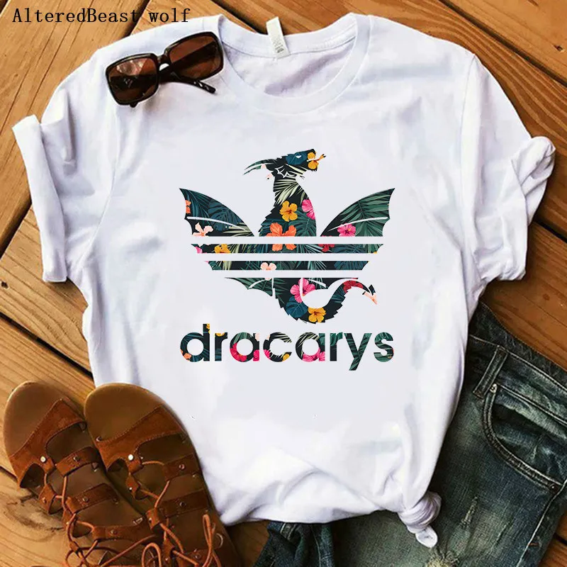 المرأة الأبيض dracarys T قميص أم التنينات Khaleesi قميص التنين أمي قمصان للنساء Camisetas لعبة من عروش حصلت تيز