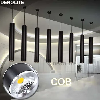 

Custom Hotel Project COB Led Pendant Lights AC90-265V Round Led Pendant Lamps Black Aluminum Bar Lamp For Home Restaurant Store