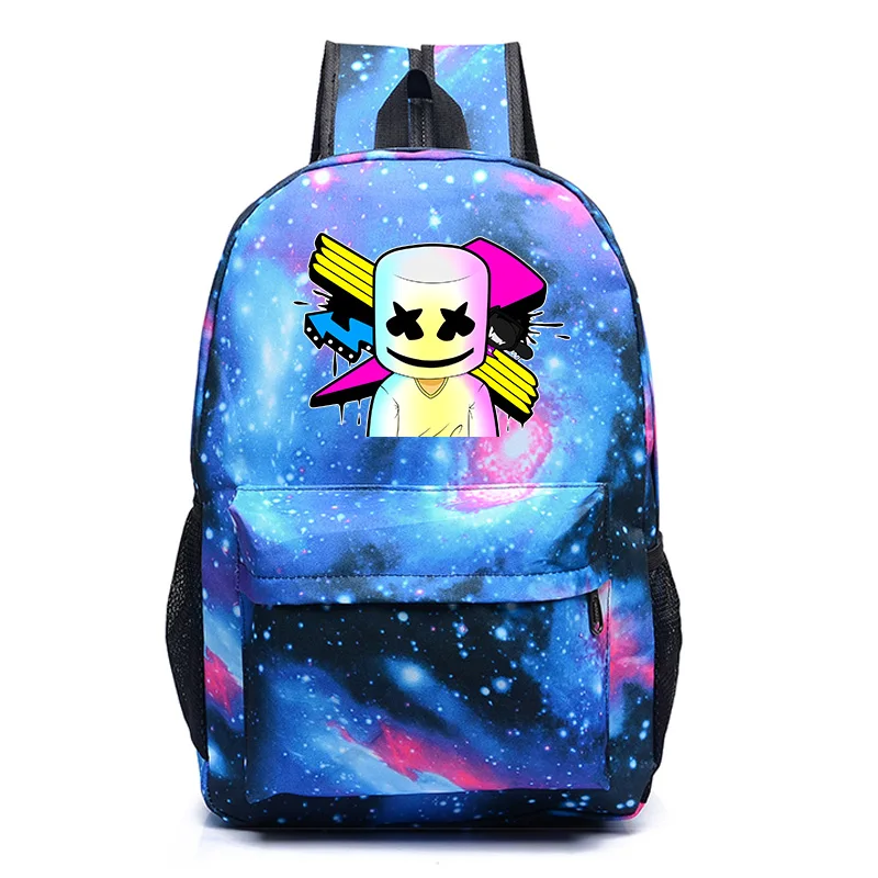

INS 2018 DJ Marshmello backpack New fashion straay sky schoolbag for girls and boys students travel shoulder bag