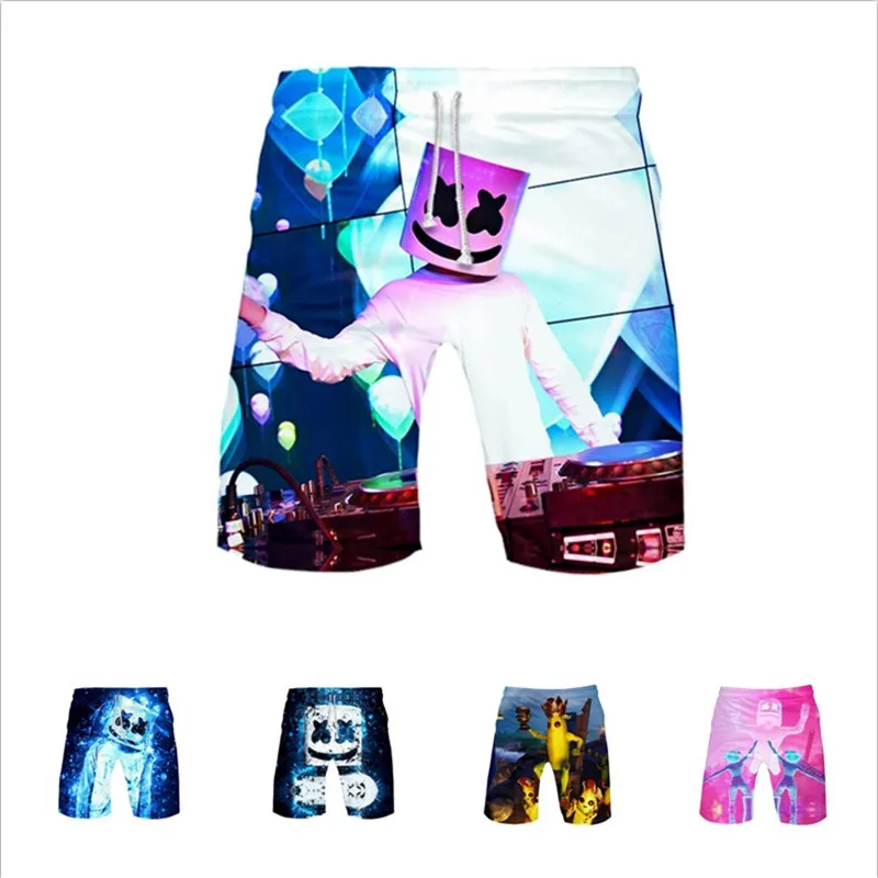 Новый DJ Marshmellow мальчик пляжные шорты игра битва Royale Косплей костюмы Peely