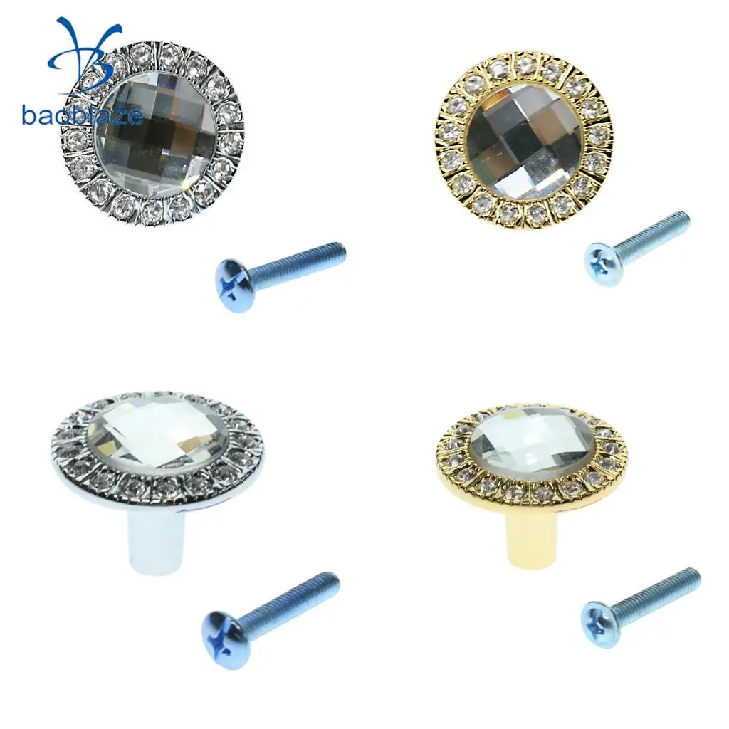 Crystal Dresser Knobs Clear Glass Cabinet Knob Diamond Shape Drawer Door Wardrobe Cabinet Knobs Pull Handles for Home Office DIY