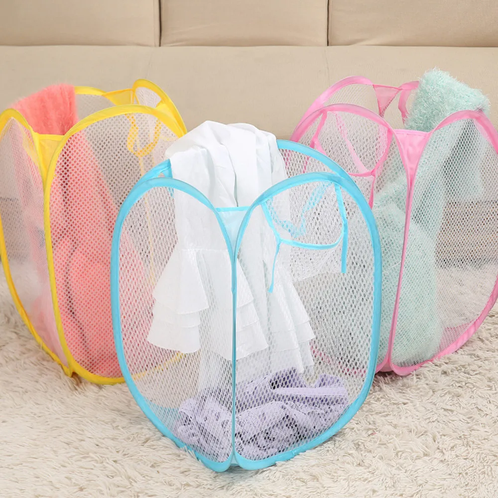 Складная всплывающие мешок для стирки белья Корзина мешок корзины сетки для хранения Pueple грязная одежда корзина