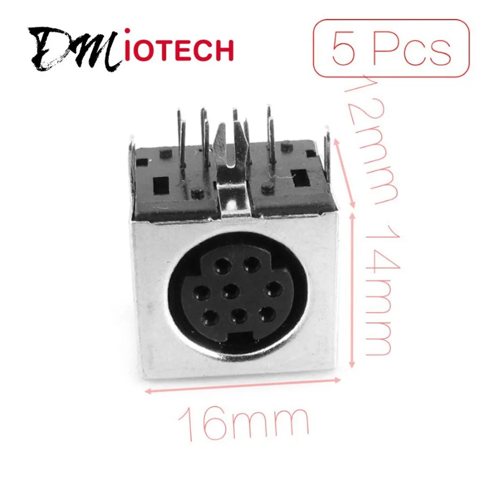 5 x Replacement S video 8 Pin PCB Mount Mini Din Sockets Discount 50in