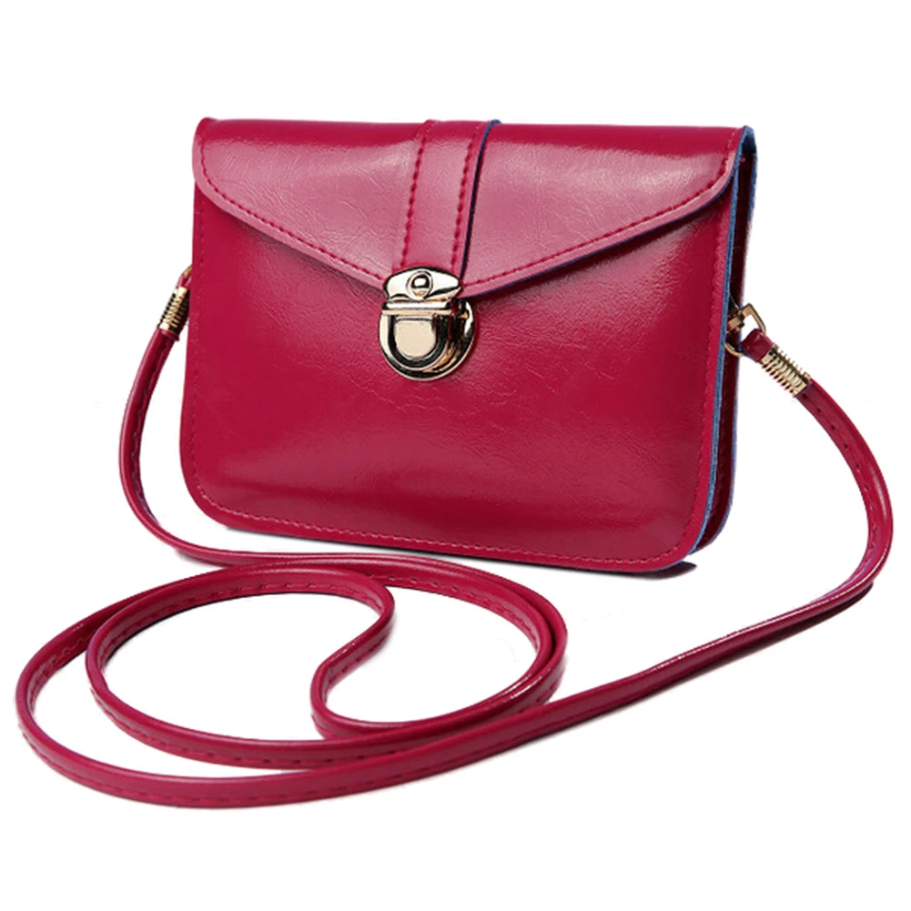 

Women messenger bags Vintage style PU leather handbag Sweet cute Cross body handbags Clutch messenger bagsRose Red