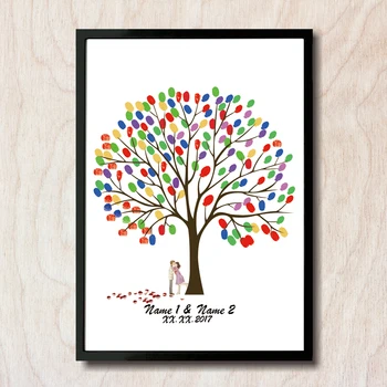 

Unframed Free Personalized Custom Name Date Fingerprint DIY Guestbook for Engagement and Wedding Ceremonies HK026