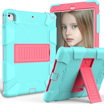 

3 Layer Protection Case For iPad Air 2/ iPad 6, Impact Resistant Shockproof Silicon+PC Stand Tablet Cover Case For iPad Pro 9.7