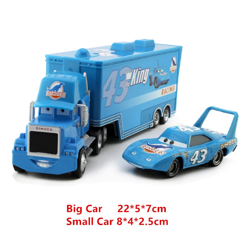 Disney Pixar Cars 21 Styles Mack Truck +Small Car McQueen 1:55 Diecast Metal Alloy And Plastic Modle Car Toys Gifts For Children 23