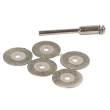 Hot 5 PCS 22 milímetros Emery lâminas de corte de Diamante Broca + 1 Mandril para Dremel Definir