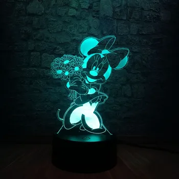 

Creative 3D Minnie Flower LED Lamp Multicolor Gradient Dimming Night Light USB Touch Baby Sleeep Kid Table Lampara Birthday Gift