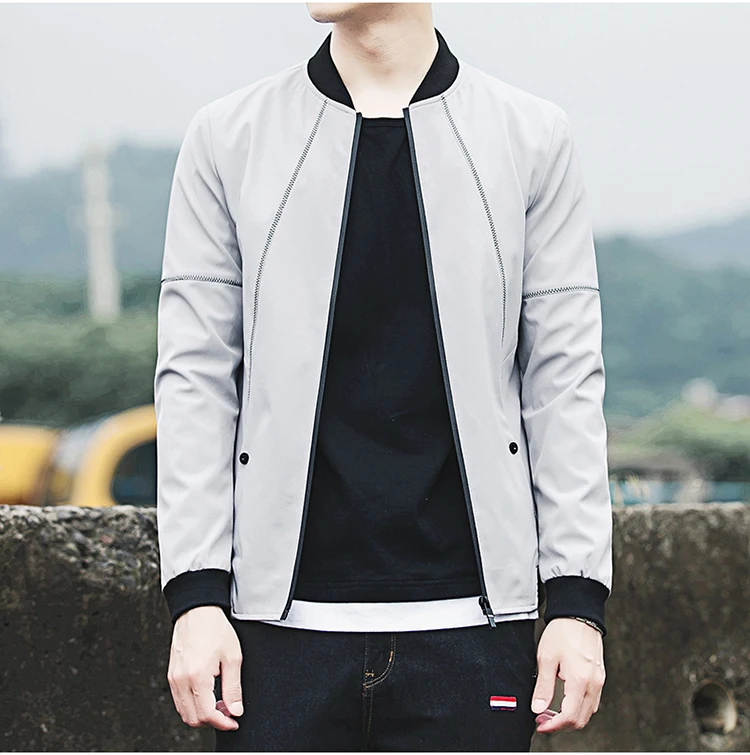 Мужская куртка бомбер с воротником стойкой размеры до 5XL|autumn men's jacket|bomber jacket