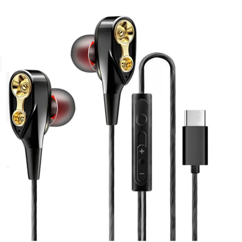 

Type C Earphone Metal Headset Super Bass Earbuds with Microphone For Xiaomi Huawei Fone de ouvido Auriculares For Mobile Phones