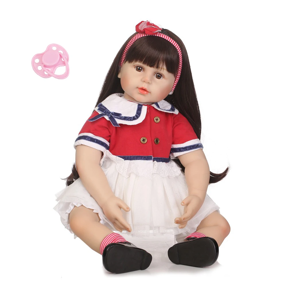 

NPKCOLLECTION 24" Silicone Reborn Baby Toddler Princess Dolls with Soft Real Touch Baby Reborn Children Playmate and Toys