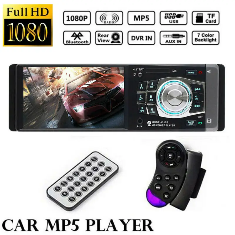 Bluetooth автомобильное радио стерео 4 дюйма двойной 1DIN FM USB/MP5 плеер TFT 1080P экран радио