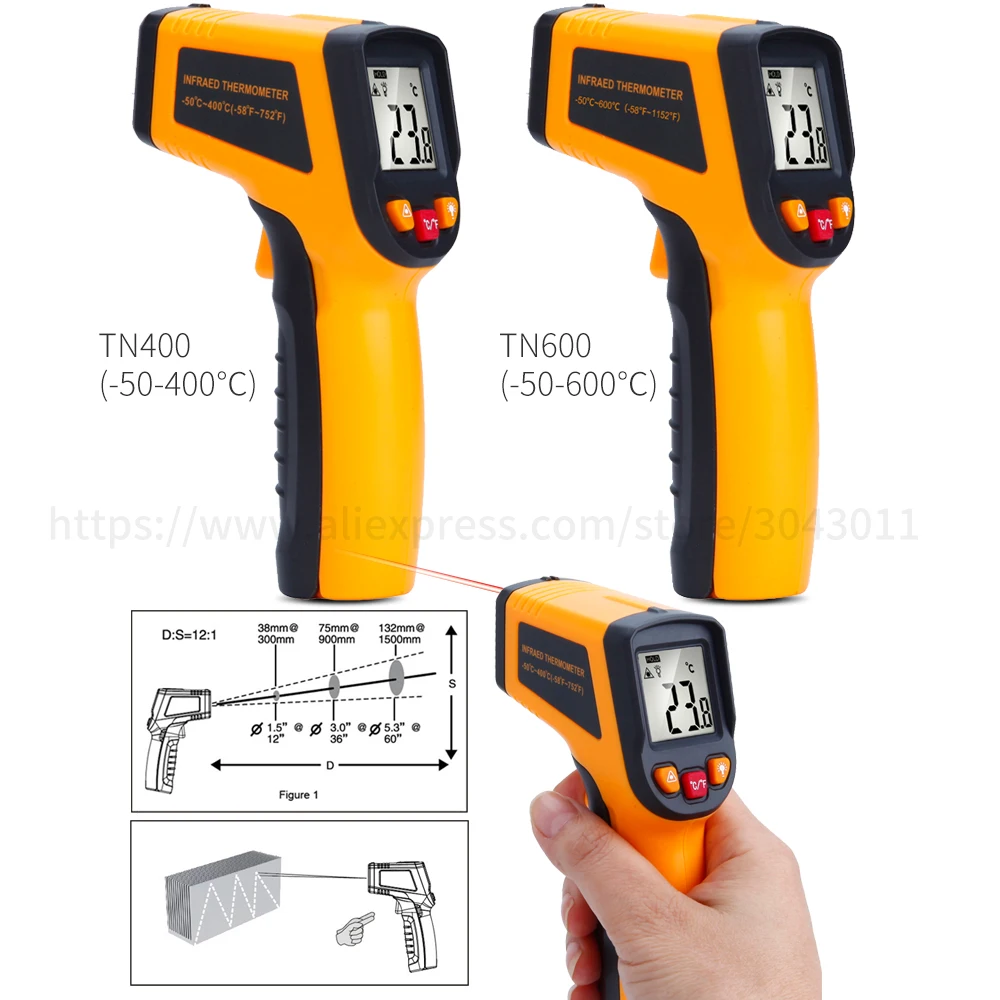 Бесконтактный ручной инфракрасный температурный пистолет промышленный измерительный водяной/масляный кухонный электронный термометр