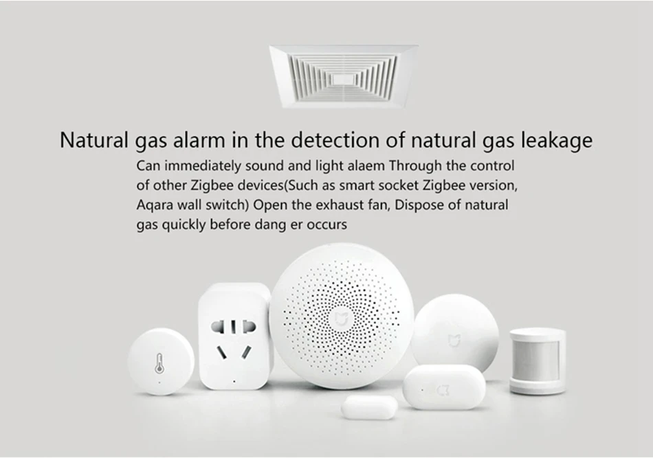 Xiaomi Mijia Honey Well Smoke&Gas Alarm Detector Audible And Visual Alarm Work With Gateway Hub Smoke Detector Smart Home # (2)