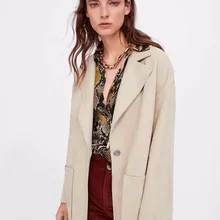 Горячая Распродажа Z0919U11 Осенние новые товары в Европе и США длинный саржевый большой карман пальто#9033