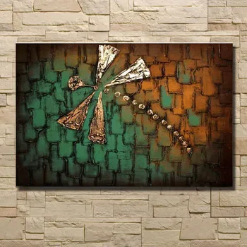 

Free Shipping BA Oil Painting Wall Pictures For Bedroom Oil Paintings Wall Art Dragonfly Oil Paintings Wall Pictures NK310