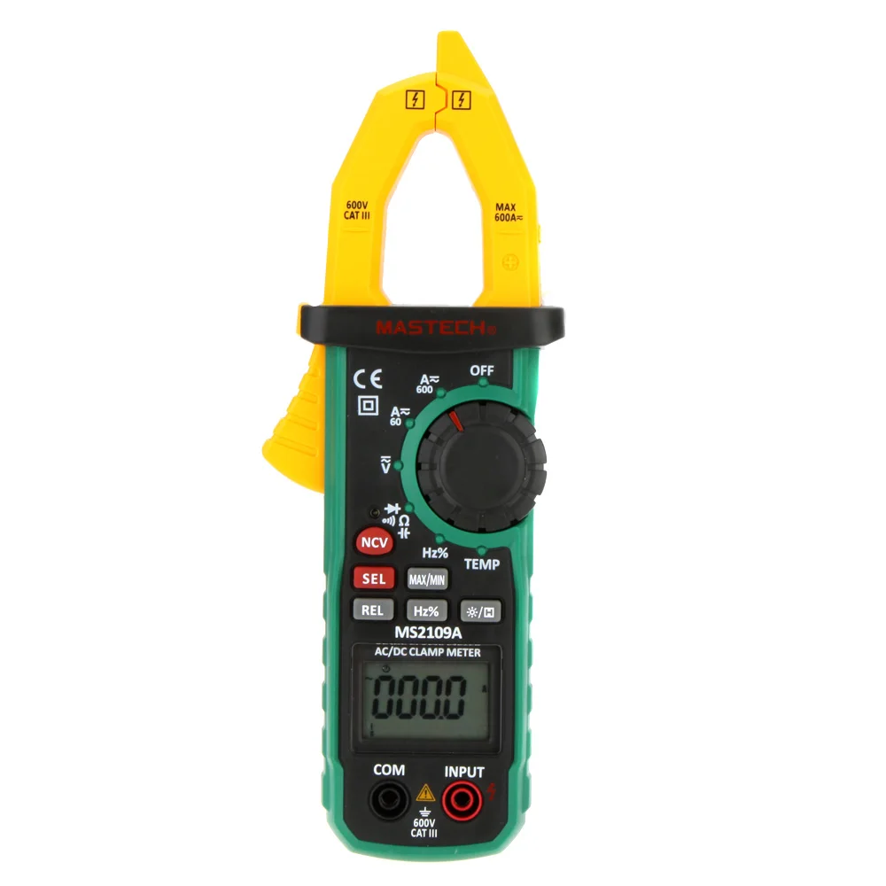 MS2109A Clamp Meter multímetro pinza amperimetrica digital data show amperimetro medidor de capacitancia multimetro pinza de corriente