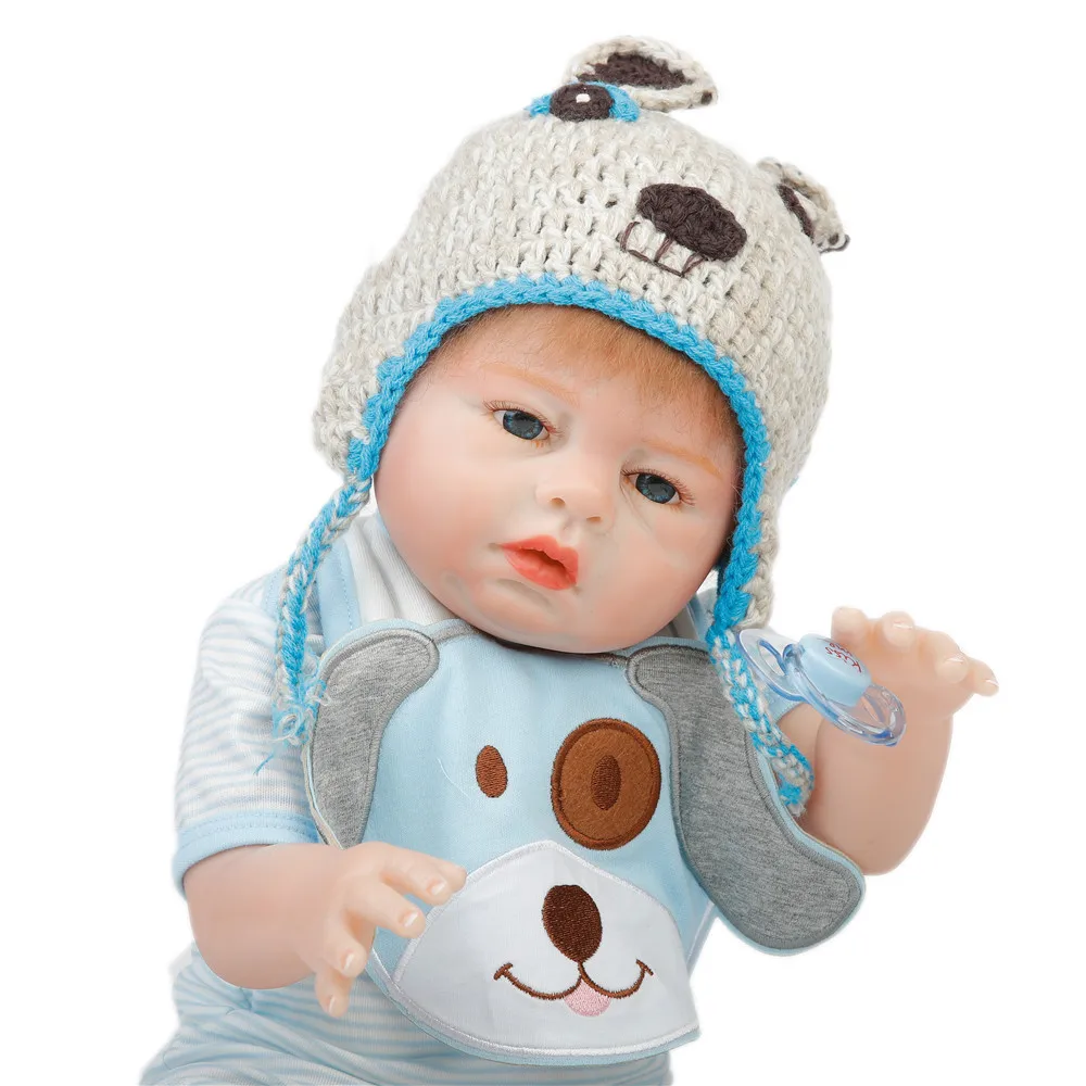 SanyDoll см 20 дюймов 50 см силиконовая кукла реборн, Реалистичная кукла голубое платье Прекрасная кукла мальчики и девочки праздничные подарки