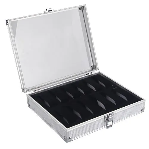Beste YCYS Aluminium 12 Horloge Horloge ShowCase Display Opbergdoos Doos