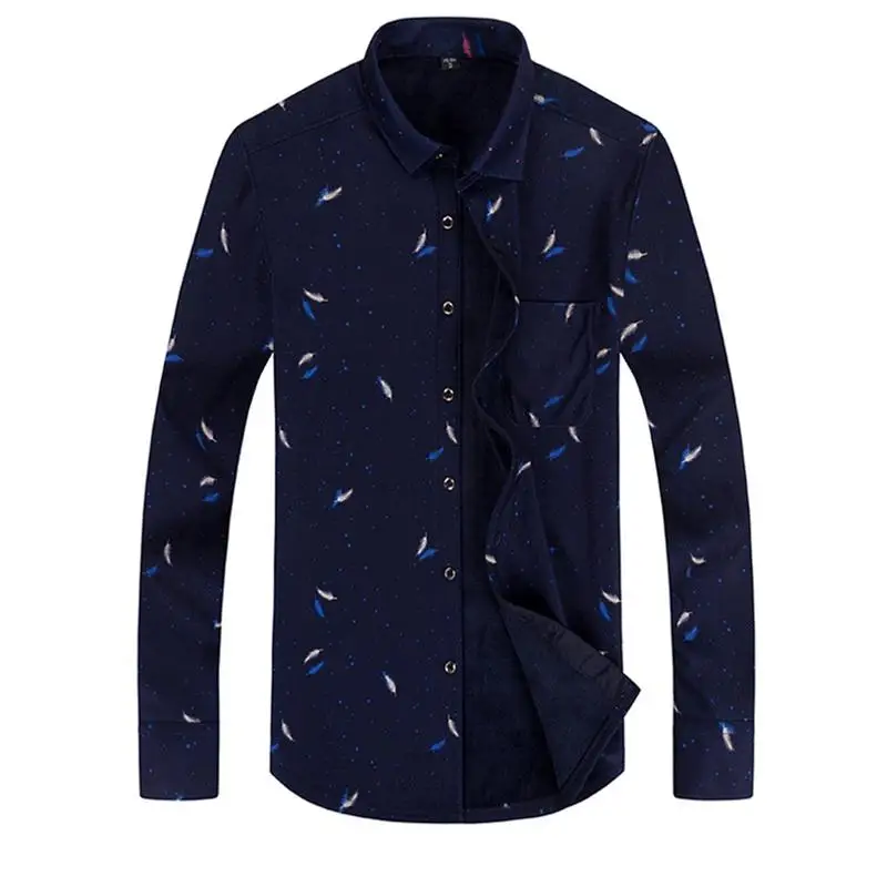 Осенняя и зимняя мужская клетчатая рубашка большого размера 5XL 6XL 7XL с длинными рукавами с отворотом Толстая Теплая Повседневная рубашка