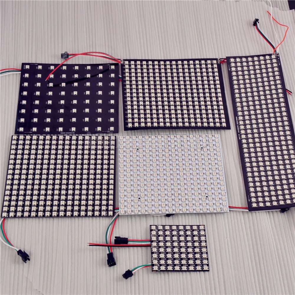 

8*8/16*16/8*32 WS2812B panel SK6812 Ragid Panel Addressable 5050 RGB DC5V BLACK White full color Display Screen flexible Panel