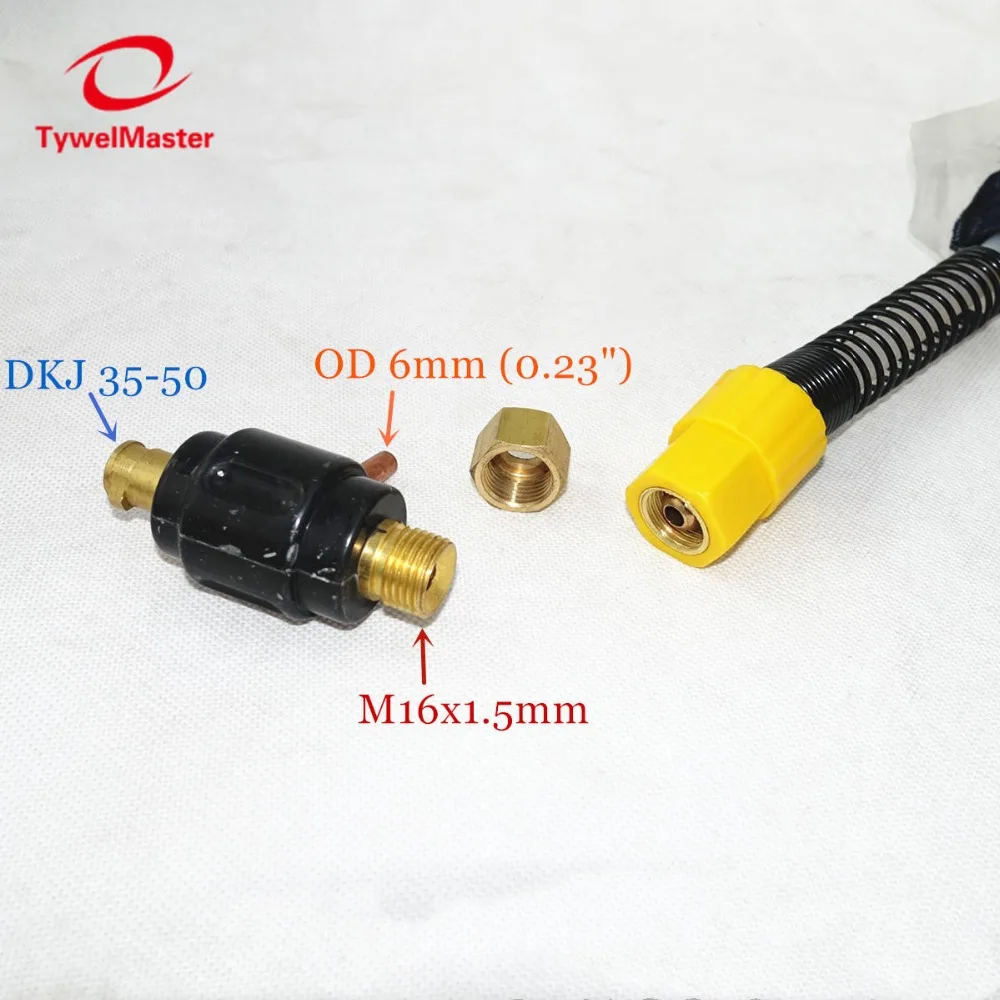 4 Meters Conectores de cable DKJ35-50 refrigerados por agua con cabezal de antorcha de soldadura por arco Tig Agon WP18 con 4 metros//8 metros de cable