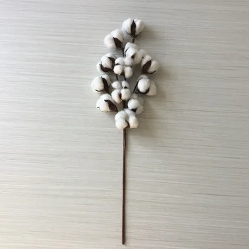 

12 Head White Natural Cotton Boll Stem Artificial Flower Branch Party Decoration Farmhouse Home Decor