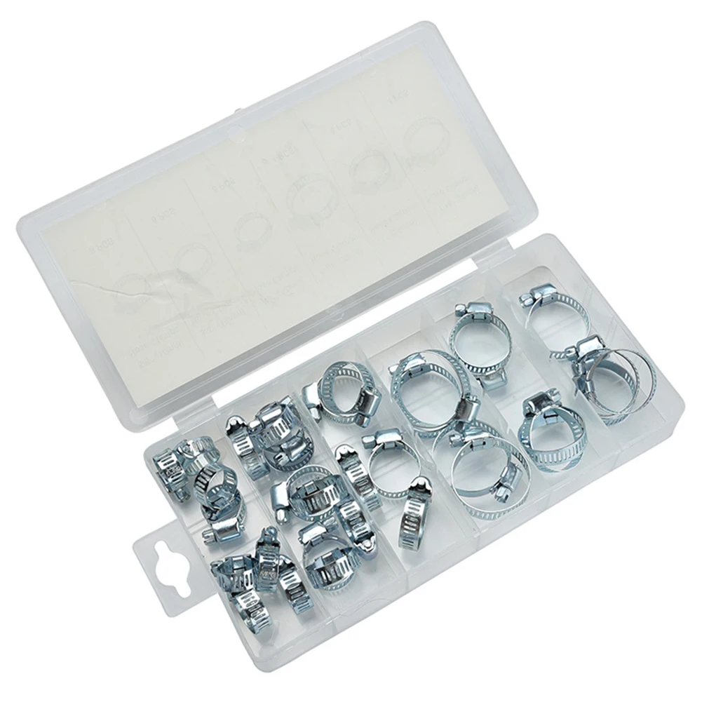 

Anti-oxidation Zinc Plated Gear Pipe Clamps Set Assortment Plumbing Worm Drive Spring Band Hose Clips Fitting Tube Fuel Durable