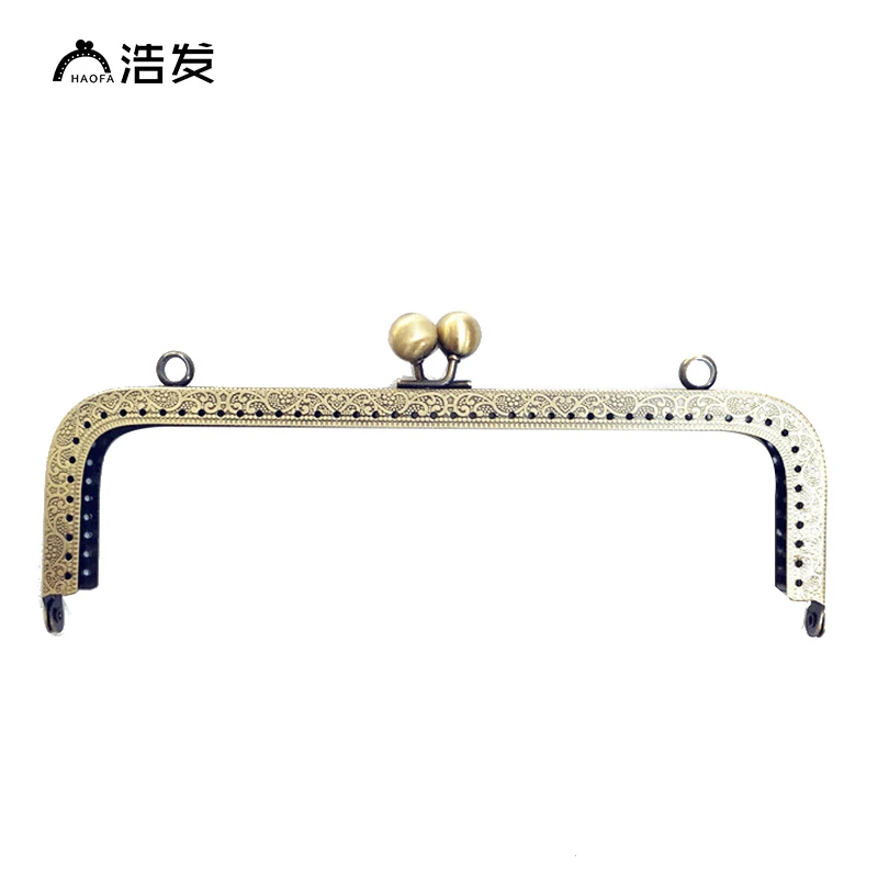 HAOFA 20cm Bag Accessories Large Size Square Metal Embossing Kiss Clasp Purse Frame Metal Clutch Bag Frame  for Bag Sewing Craft