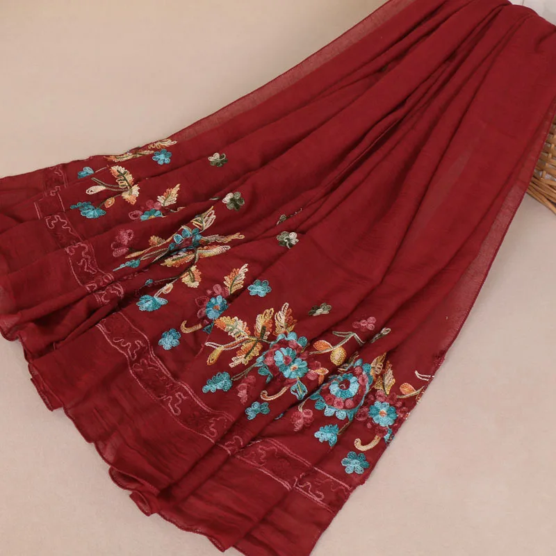 Модный женский цветочный хлопковый шарф морщинка облако хиджаб шарф платок Мягкий мусульманский оптом и в розницу шарфы