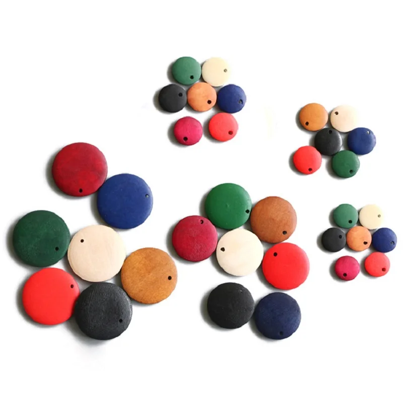 

10PCS/Lot Wooden Round Beads With Hole Environmental Paint For Necklace Earrings Braclets DIY Jewelry Beads Accessories