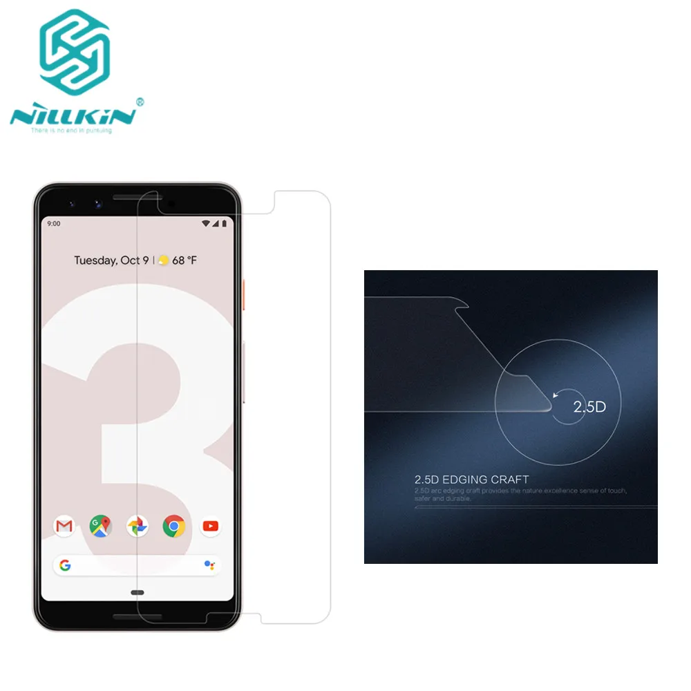 Закаленное стекло для защиты экрана Google Pixel 3 Nillkin H + Pro 2 5 D с закругленными краями 0