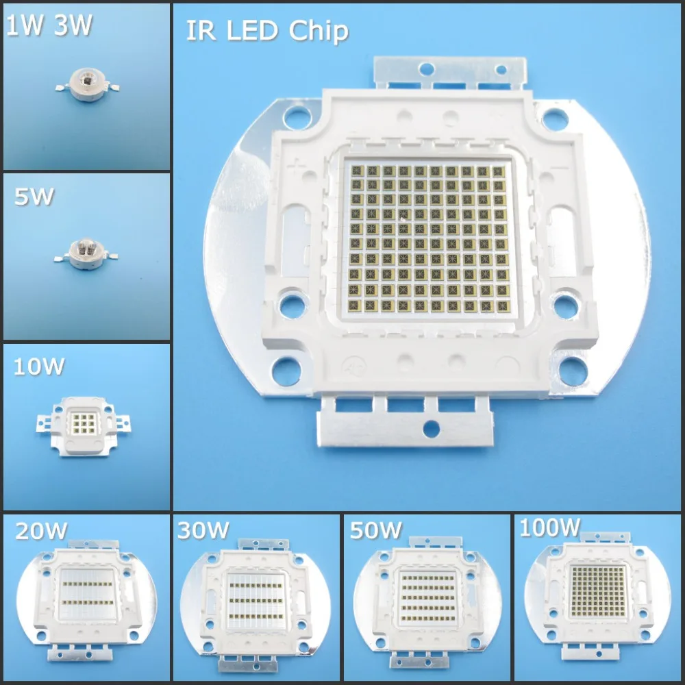 

High Quality 850nm IR LED Bulb Chip 1W 3W 5W 10W 20W 30W 50W 100W LED Lamp Epistar for Detecting Sensor Laser Flashlight