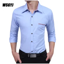 Мужская рубашка, модный бренд, мужские рубашки с длинными рукавами, повседневные рубашки, Мужская одежда, облегающие мужские рубашки, s XXL