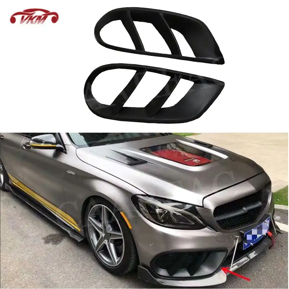 C Klasse Frontschurze Air Vent Outlet Abdeckung Trim Fur Mercedes Benz W205 C43 C180 C200 Sport 2015 2019 Nebelscheinwerfer Grill Rahmen Frp Car Stickers Aliexpress