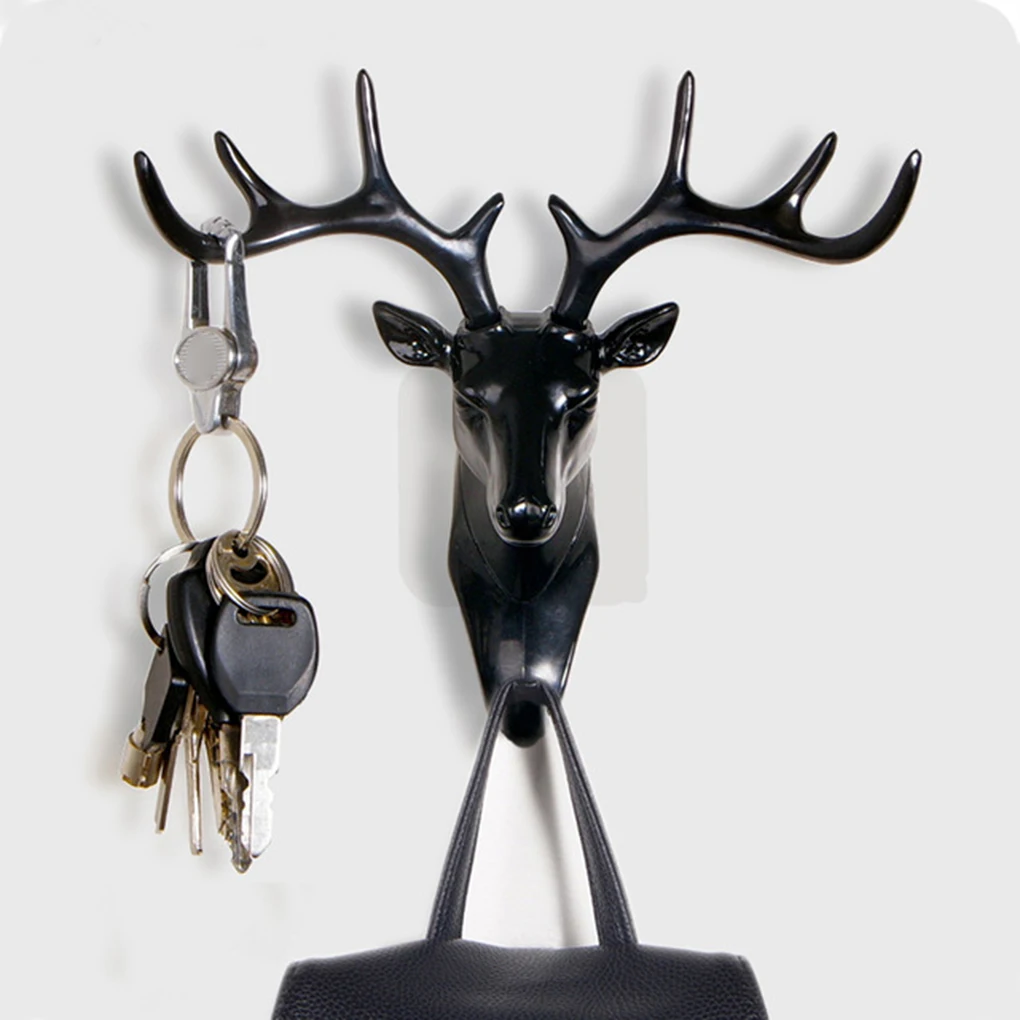 buy Small Plastic Wall Rack for Living Room Hat Bag Key Jewelry Rack Deer Head Decor Hook Organizer