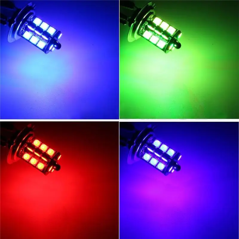 2x9050 5050 светодиодный 27 SMD RGB автомобильный головной светильник лампа для противотуманной фары+ пульт дистанционного управления