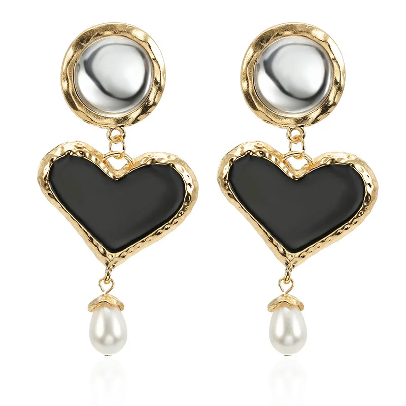 

2019 New Heart-shaped Women's Earrings Fashion Statement Long Pendant Earrings Romantic Ear Jewelry Wedding Party Accessories