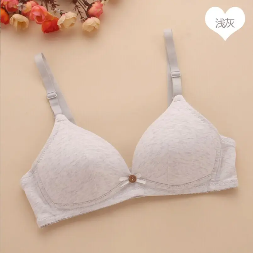 

Young girl bra series of new development comfortable cotton underwear bra thin section no rims developmental snap-# 6063