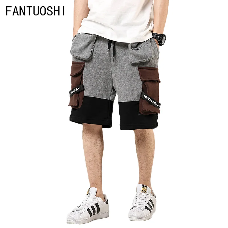 Летние новые модные шорты мужские высокого качества в стиле хип-хоп повседневные эластичные шорты для бега с несколькими карманами сшитые мужские шорты 5XL