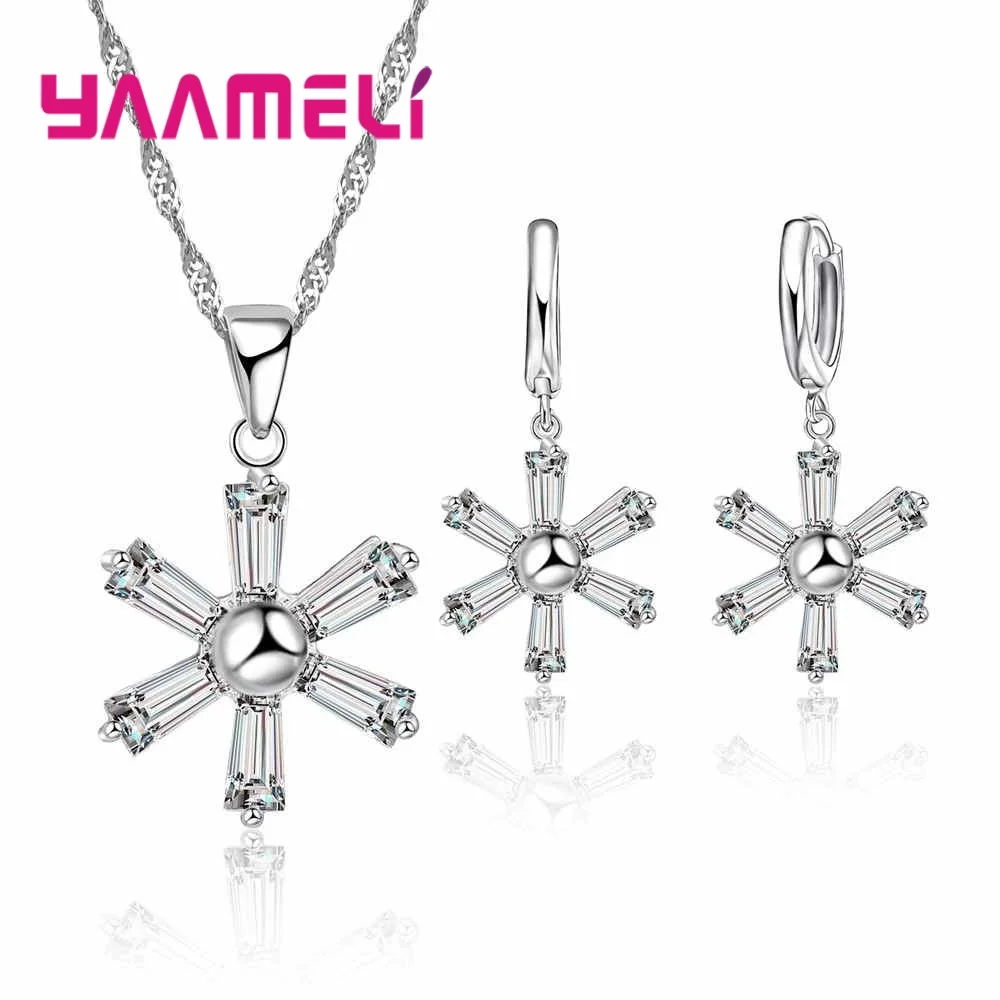 Wholesale Price Women Girls Fashion 925 Sterling Silver Jewelry Sets Charm Design Full Shiny Cubic Zircon CZ Stone | Украшения и