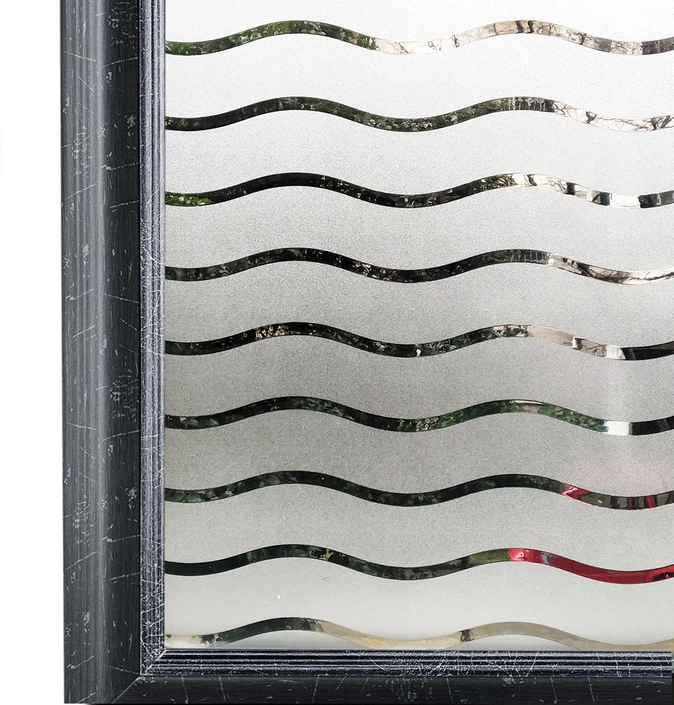 

WXSHSH Wave pattern Frosted Window Films Static Cling Vinyl Privacy Decorative shutter Glass Film Stickers (11.7in. by 78.7in)