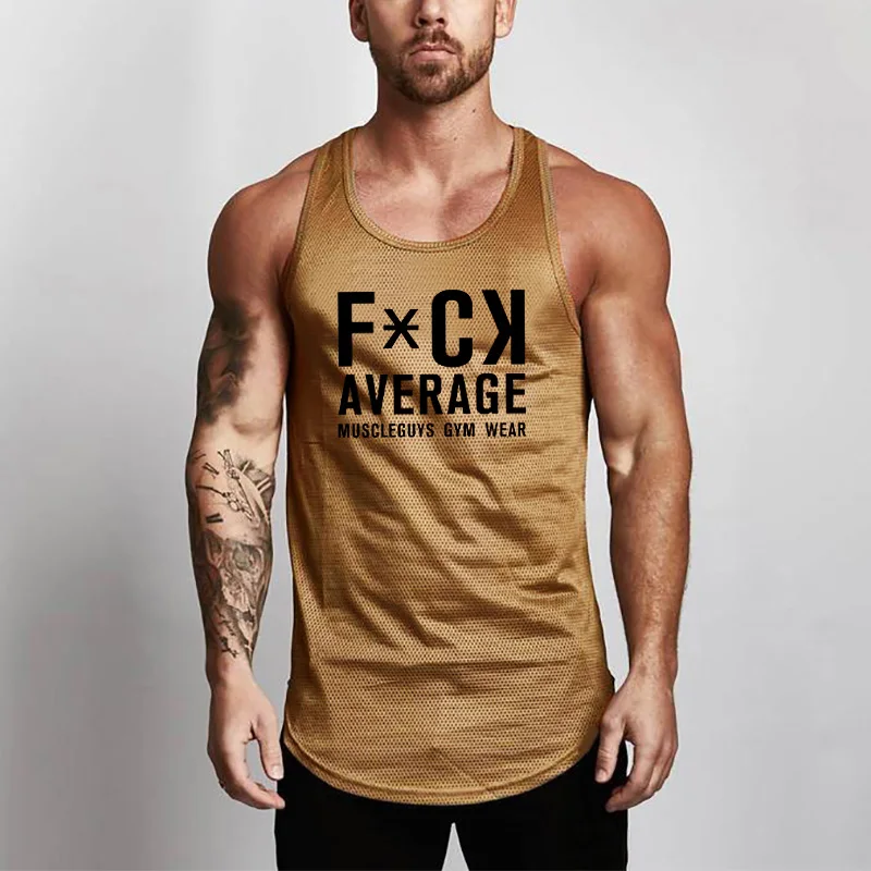 

2023 Gyms Tank Tops Bodybuilding Men Vest Quick Dry Mesh Tank Top Men Sleeveless Shirts tees Muscle Man Fitness Tank Top