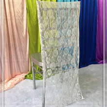 Chiavar стул Вытяжки шапки Пояса лук Кружево Ткань Настольная дорожка скатерти, салфетки юбка наложения Лен свадьбу Аксессуары