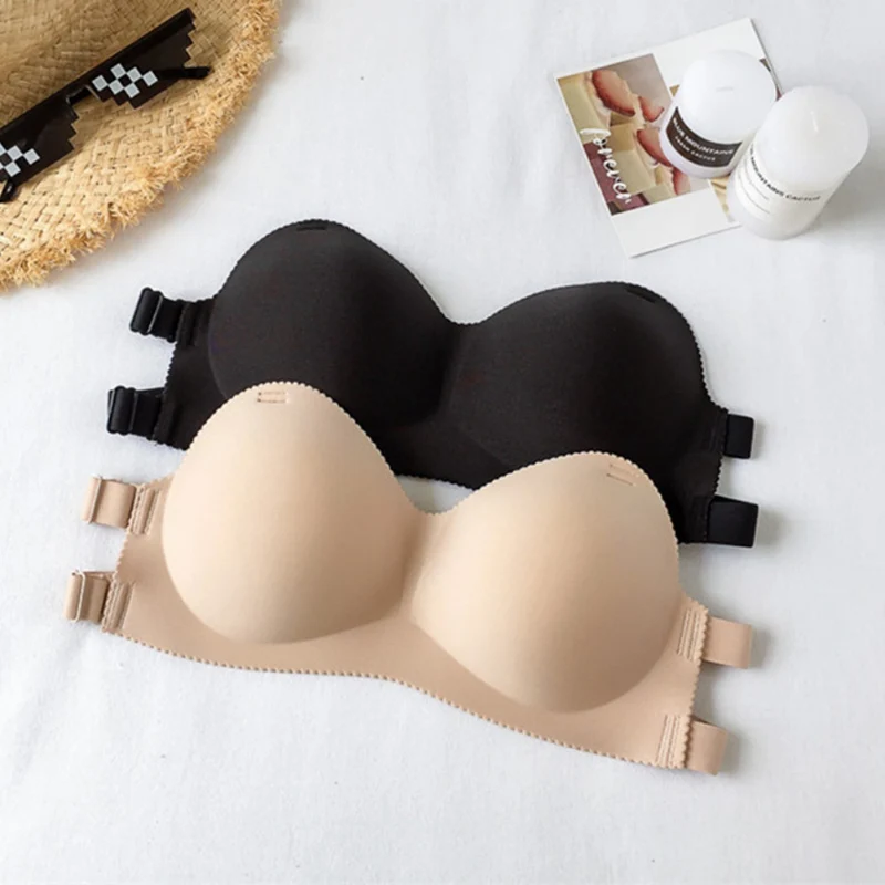 

Women Sexy Silicone Bra Breathable Push up Bra Seamless Wire Free Strapless Bras Solid Sexy Lingerie Wedding Cozy Invisible Bras