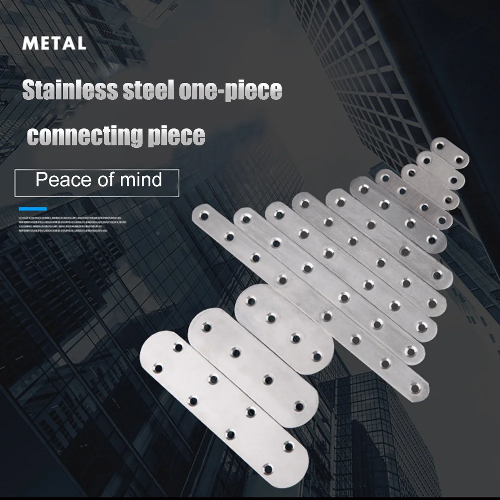 

Economical 10 Pcs Stainless Steel Flat Straight Brace Brackets Mending Repair Plates Fixing Connector ds99