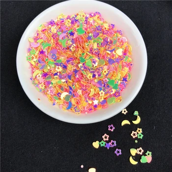 

10g/lot Mix Yellow Pink 3-7mm Heart Plum Shell Diamond Shape Nail Loose Sequins Paillettes Nails Art,wedding decoration confetti