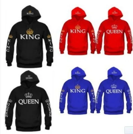 

2019 New QUEEN KING Couples Printed Changxiuweiyi oversized hoodie bts sweatshirt plus size women long coat hoodies streetwear